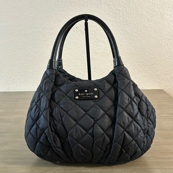 kate spade Bags Kate Spade Black Nylon Diamond Quilted Hobo